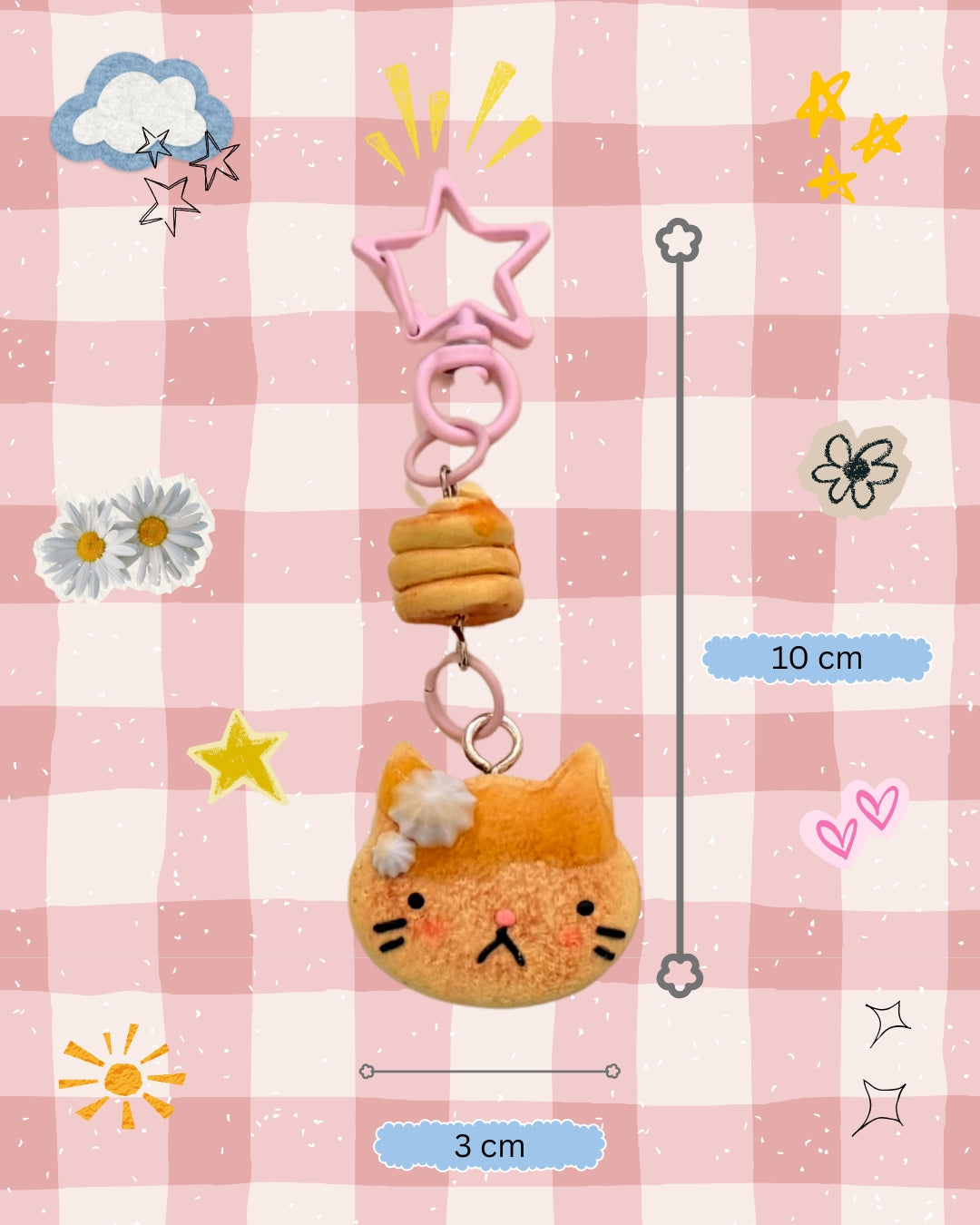 Purrcake with Honey Drizzle (pink star clasp)